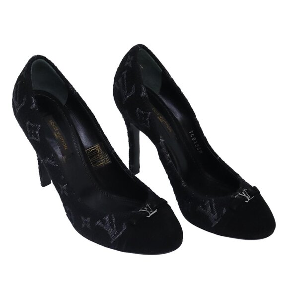 Pre-owned Authentic Louis Vuitton Monogram Tweed Pumps - Picture 1 of 10